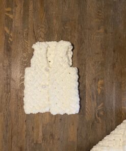 Handmade Premium Baby Chenille Set - Vest, Hat, and Blanket